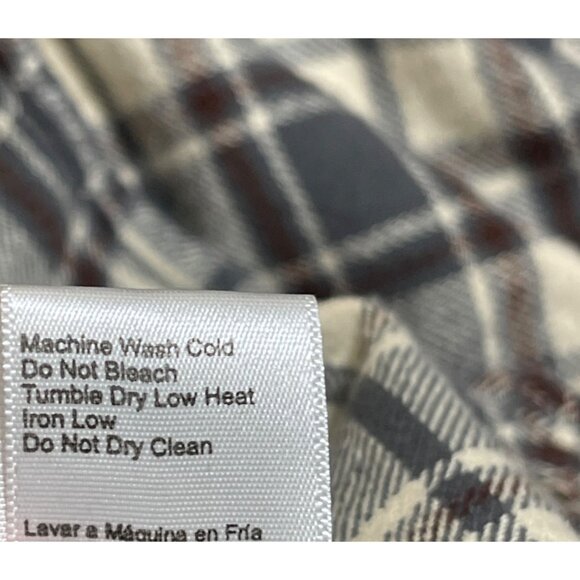 JACHS Men's Button Down Flannel Shirt Plaid Grey Brown XLT Tall - Picture 7 of 7